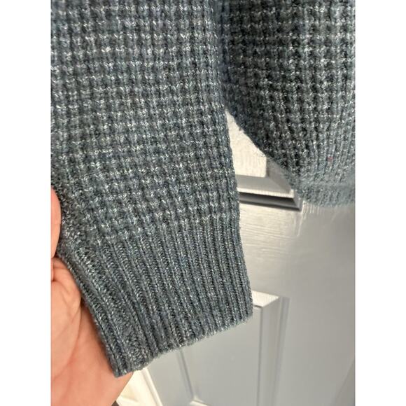 Kuhl Sienna Sweater M Blue Cowl Neck Long Sleeve Waffle Knit Pullover - Picture 2 of 9